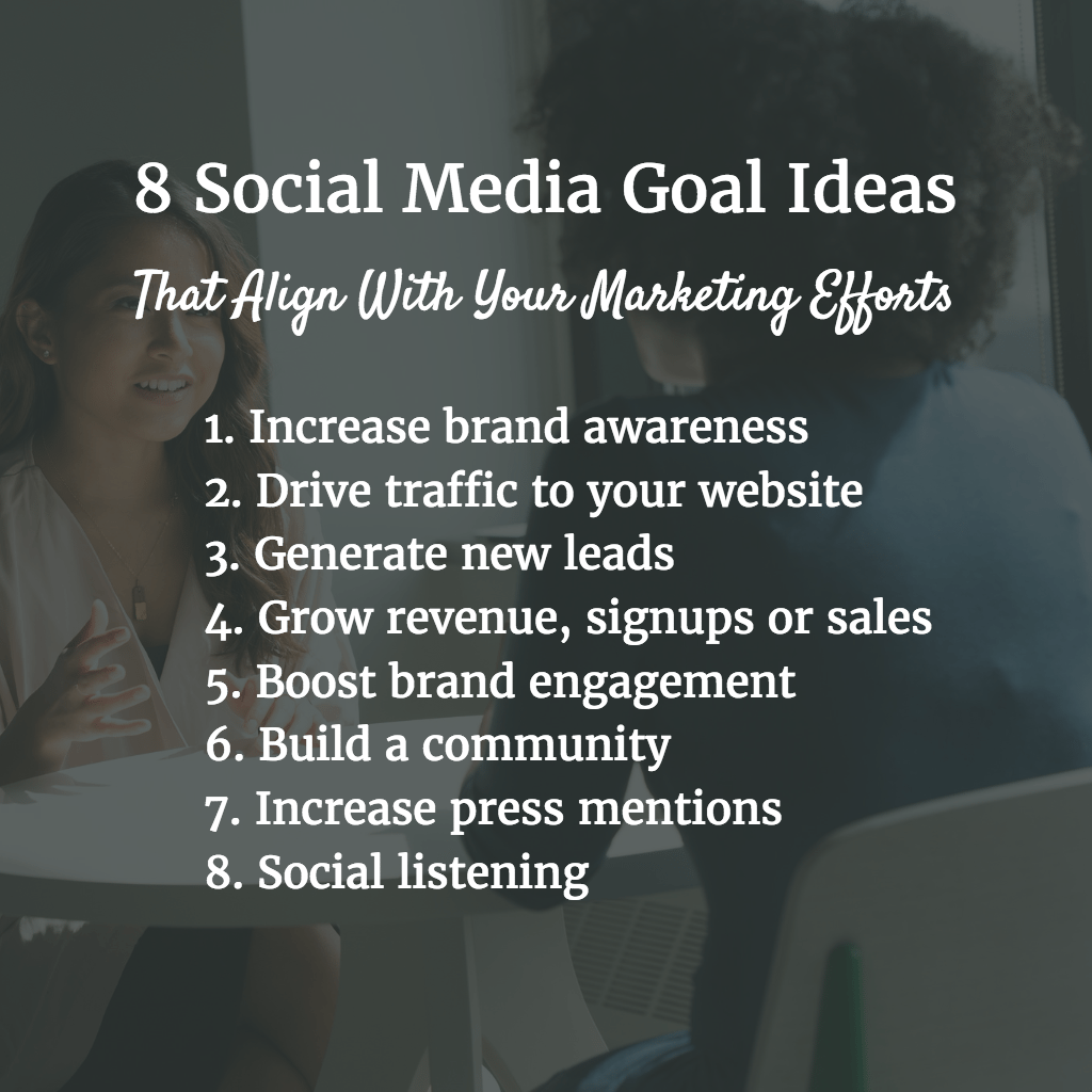 social media marketing goals